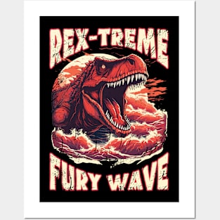 Rex-treme Fury Wave - Dinosaur Era Lovers Posters and Art